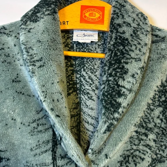 Artisan Sunchein Forest Print Fleece Lodgecore Jacket Made in USA Size Large - Picture 9 of 10